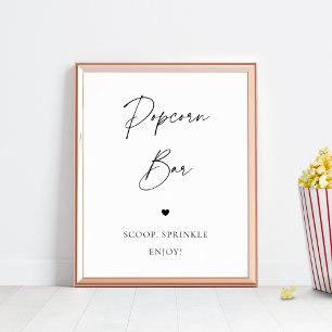 Poster Sinal de Casamento de Bar de Pipoca Crônica com Sc