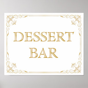 Poster Sinal de Casamento de Bar de Sobremesa   Caligrafi