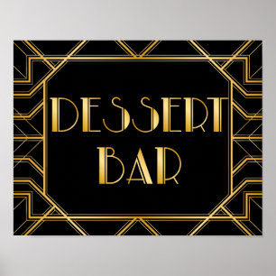 Póster Sinal de Casamento de Bar de Sobremesa   Gatsby Ar