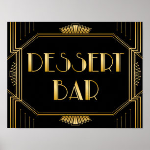 Poster Sinal de Casamento de Bar de Sobremesa   Gatsby Ar