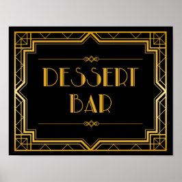 Poster Sinal de Casamento de Bar de Sobremesa | Gatsby Ar