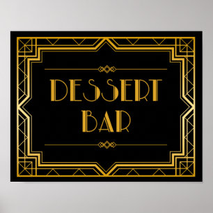 Poster Sinal de Casamento de Bar de Sobremesa   Gatsby Ar