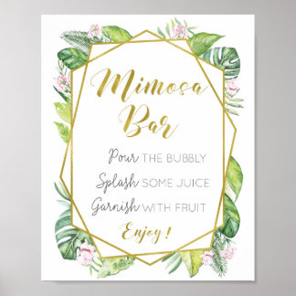 Poster Sinal de Casamento de Bar Tropical Mimosa