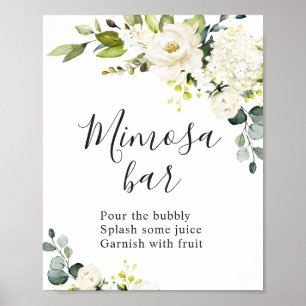 Poster Sinal de Casamento de Barra Mimosa Floral de Eucal