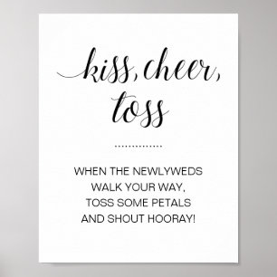 Poster Sinal de Casamento de Beijo Cheer Toss Flower Conf