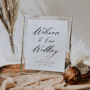 Poster sinal de casamento de boas-vindas