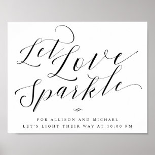 Poster Sinal de Casamento de Caligrafia Elegante para o A