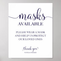 Sinal de Casamento de Caligrafia Simples Máscaras