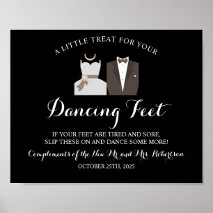 Poster Sinal de Casamento de Chinelos de Pés Dançantes de