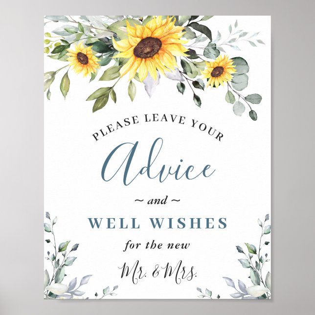 Poster Sinal de Casamento de Encantados Eucalyptus Advice (Frente)
