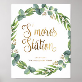 Poster Sinal de casamento de Eucalyptus para a estação s'