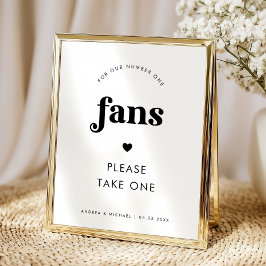 Poster Sinal de Casamento de Fãs e Letra Retro Minimalist