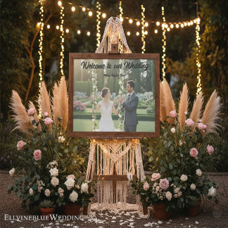 Poster Sinal de Casamento de Foto Minimalista & Cartaz de