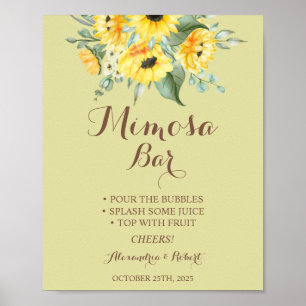 Poster Sinal de Casamento de Girassóis de Barra de Mimosa