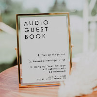 Sinal de Casamento de Guestbook de Áudio Minimalis