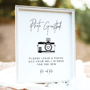 Poster Sinal de Casamento de Guestbook de Foto Minimalist