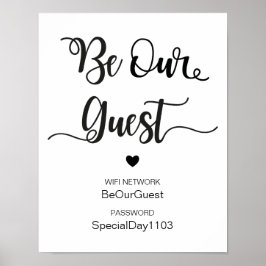 Poster Sinal de Casamento de Informações de Rede Wifi |Ca