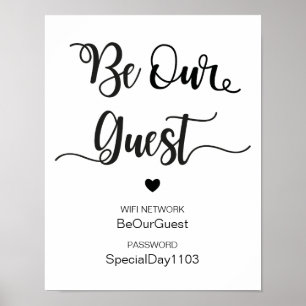 Poster Sinal de Casamento de Informações de Rede Wifi  Ca