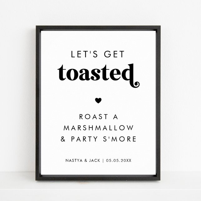 Poster Sinal de Casamento de Marshmallow, com Vamos retrô (Criador carregado)