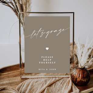 Poster Sinal de Casamento de Mesa Minimalista de Aluguer