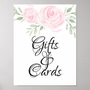 Poster Sinal de Casamento de Placas Florais e Presentes,