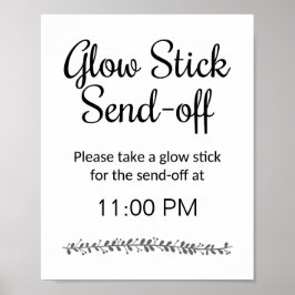 Poster Sinal de Casamento de Recepção do Glow Stick
