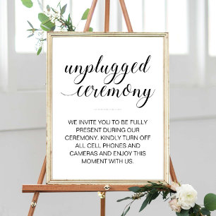 Poster Sinal de Casamento de Script Elegante de Cerimôni