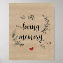 Sinal de casamento de videiras rústicas em memória