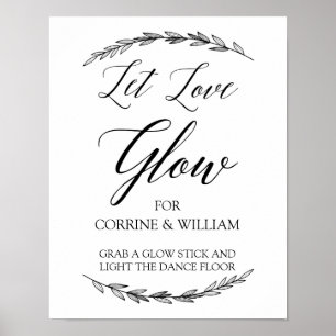 Poster Sinal de Casamento - Deixe o Amor Brilhar Sinal de