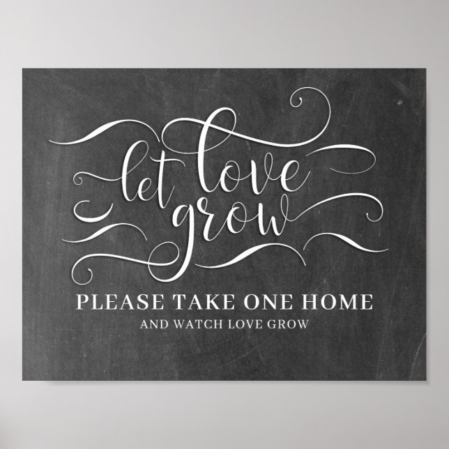 Poster Sinal de Casamento Deixe o Amor Crescer (Frente)