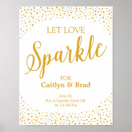 Poster Sinal de Casamento - Deixe o Amor Sparkle Confetti