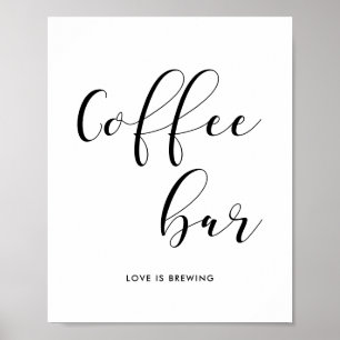 Poster Sinal de casamento do bar do café