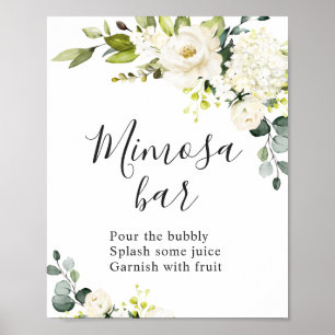Poster Sinal de Casamento do Bar Elegante Eucalyptus Flor