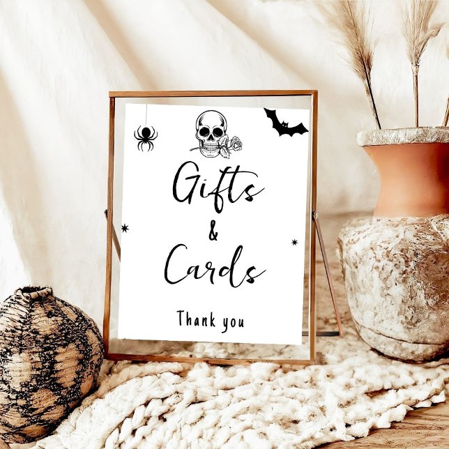 Poster Sinal de casamento do Halloween Gothic Gift e Cart (Criador carregado)