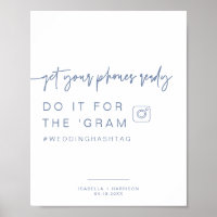 Sinal de Casamento do Instagram Azul MARLO Dusty H