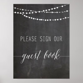 Póster Sinal de Casamento do Livro de Convidados | Caligr