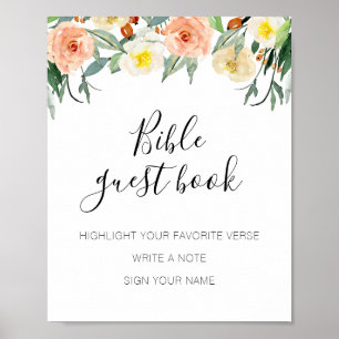 Poster Sinal de Casamento do Livro de Convidados da Bíbli