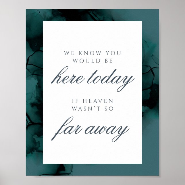 Poster Sinal de casamento do memorial Lush Ink (Frente)