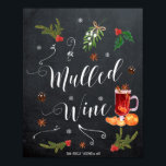 Poster Sinal de casamento do natal do bar de inverno Gluh<br><div class="desc">Um design de tipografia de vinho tinto de inverno/feriado para o seu casamento, chá de panela ou festa de Natal! Fácil de editar ou excluir os campos de texto mostrados com seus nomes e data, ou excluir se não for necessário. Muitos outros designs nesta coleção, como convites, etiquetas e cartões...</div>