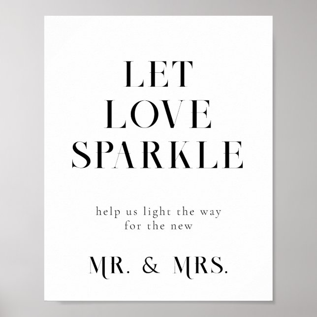 Poster Sinal de casamento do Sparkler (Frente)