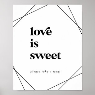 Poster Sinal de casamento Doce Amor Geométrico Moderno