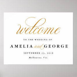 Poster Sinal de casamento dourado