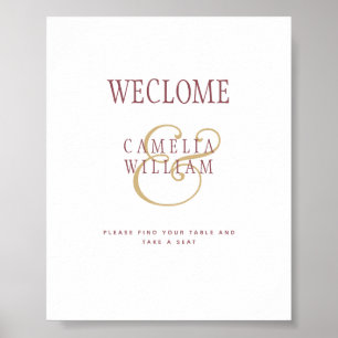 Poster SINAL DE Casamento Dourado do vinho de Berry Moder