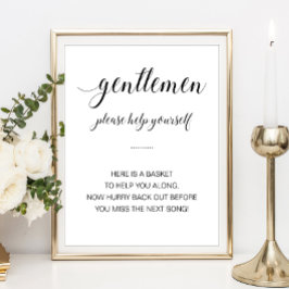 Poster Sinal de Casamento Elegante da Cesta de Banheiro
