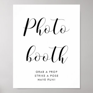 Poster Sinal de casamento elegante preto e branco para ca