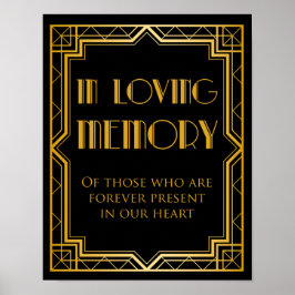 Póster Sinal de Casamento Em Memória Carinhosa | Gatsby A