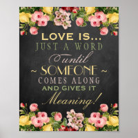 Sinal de Casamento em Quadro Negro Floral Vintage: