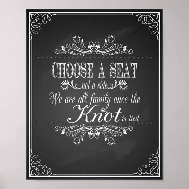 Póster Sinal de casamento Escolher um quadro lateral (Frente)