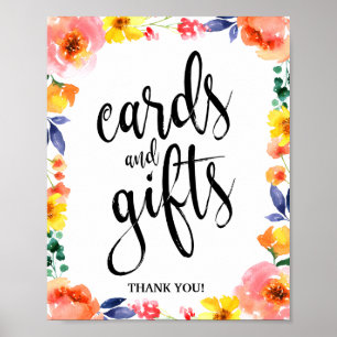 Póster Sinal de Casamento Floral 8x10 Cartões e Presentes