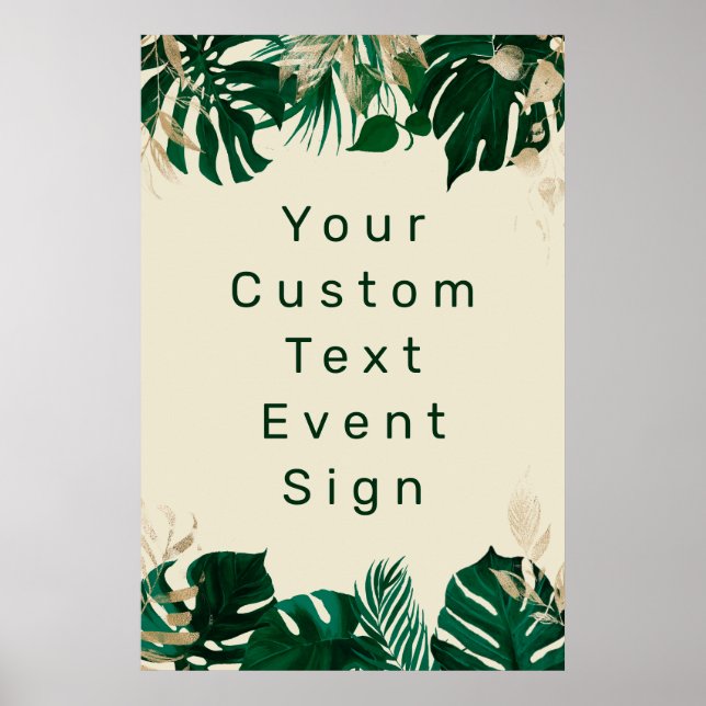 Poster Sinal de Casamento Grande do Texto Personalizado T (Frente)